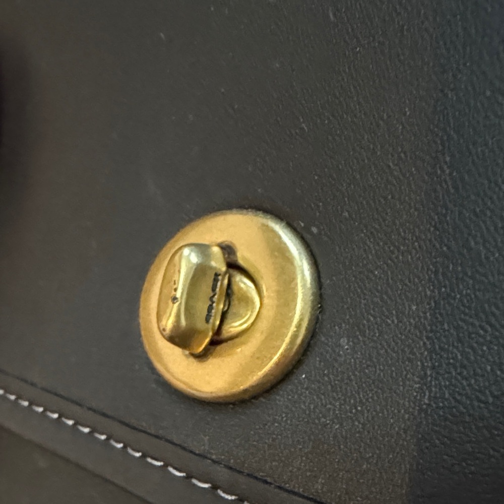 Coach Originals Turnlock Pouch Black Crossbody Bag with Gold Accents - Picture 3 of 9